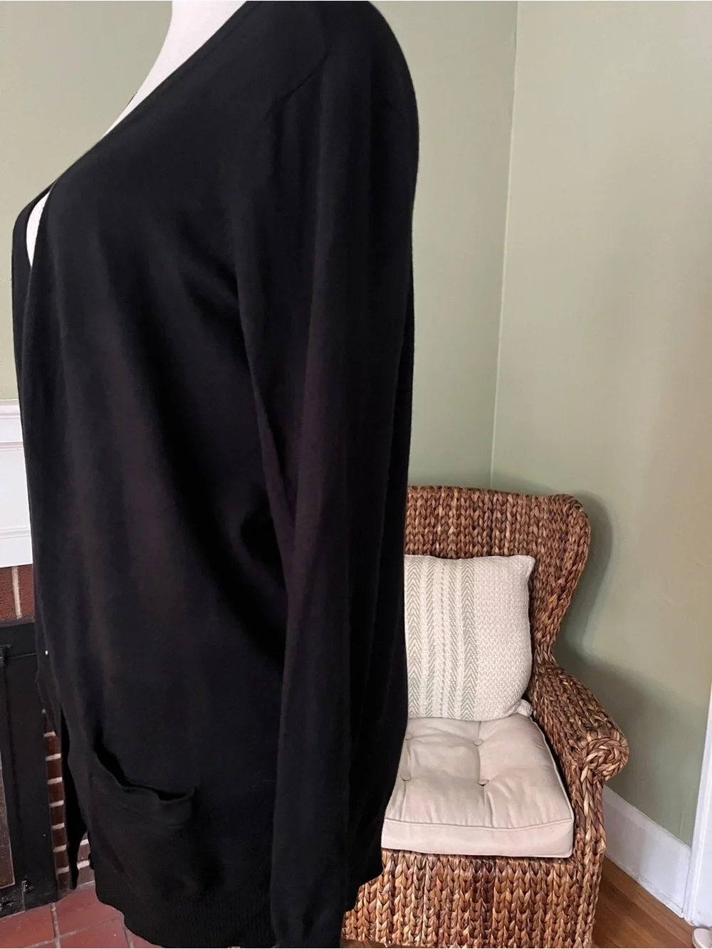 ELOQUII Black Lightweight Longline Cardigan | Size 18/20